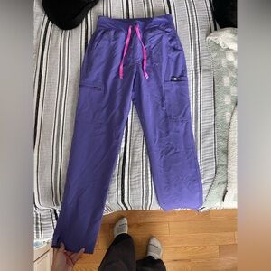 Figs Women's Straight Leg Pants - Purple with Pink Accents